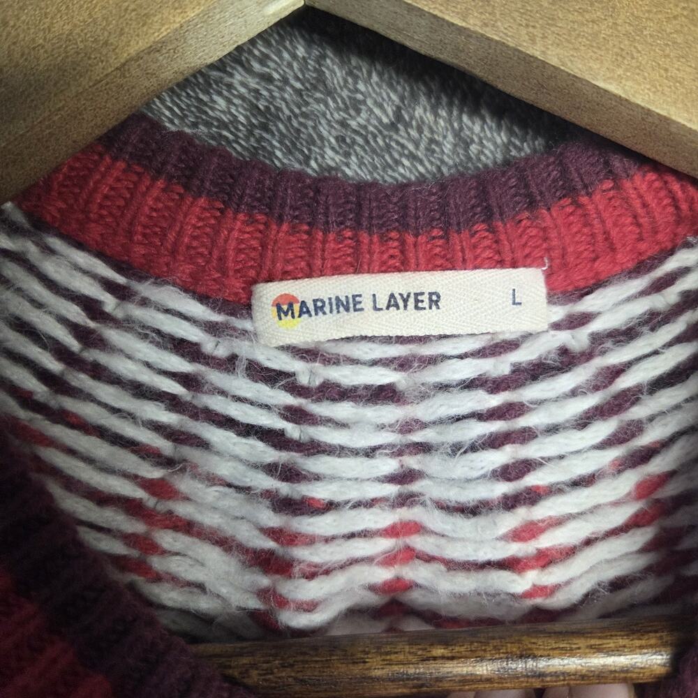 Marine Layer Coastal Grandma Patterned Sweater Wool Alpaca Blend Size Large - Picture 3 of 8